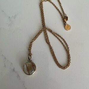 Stella & Dot Elegant Gold Necklace with Round Pendant